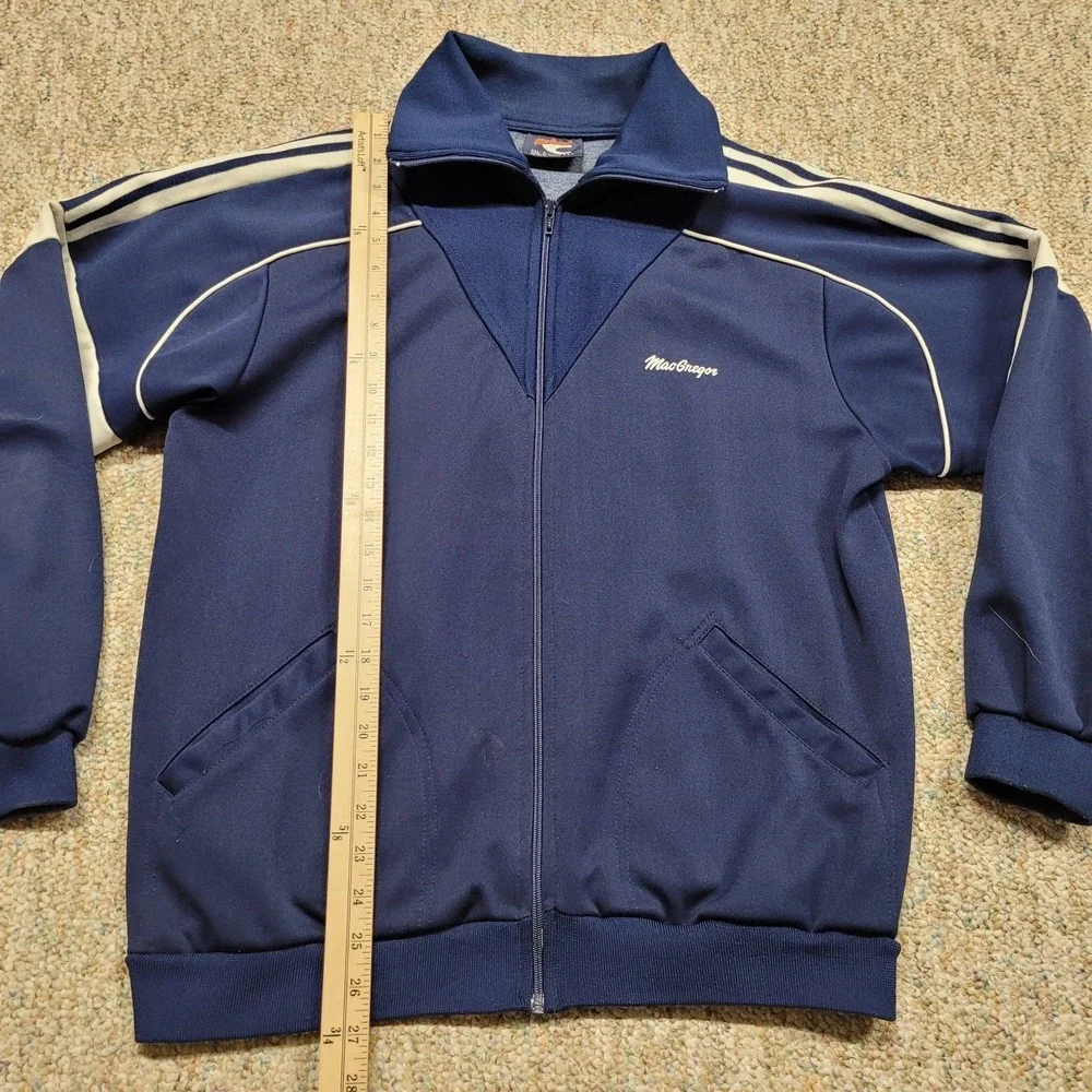 Vintage MacGregor Track Jacket Mens Large Blue Full Zip Gym Training Track Sport